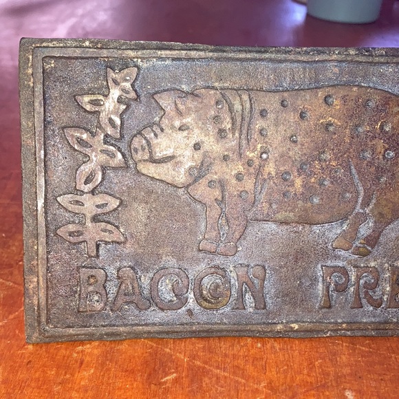 🥓🍳 Vintage Cast Iron Handheld Bacon Press | 4” x 7” 🐷🥓 - Picture 6 of 7